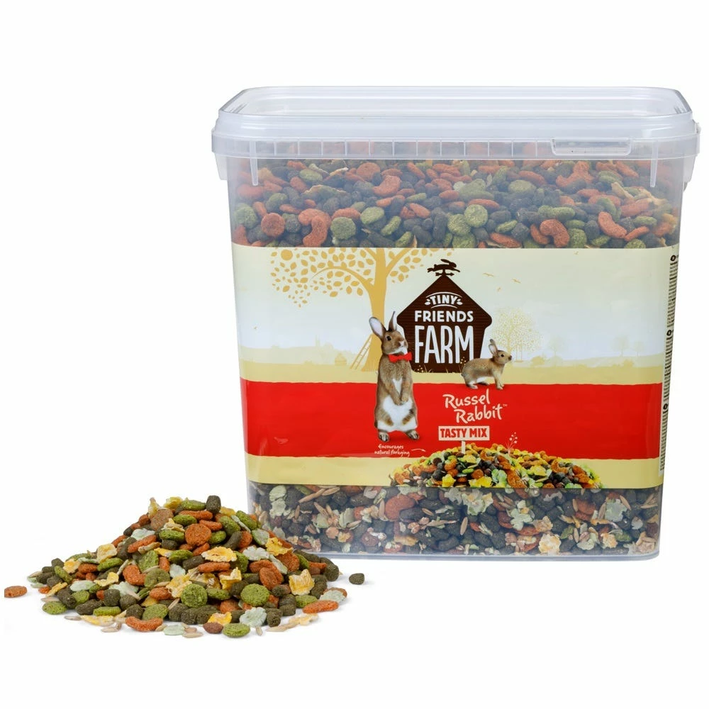 Tiny Friends Farm Russel Rabbit Tasty Mix, 9 lb. Bucket - Rabbit Feed 4 Tiny Friends Farm Russel Rabbit Tasty Mix, 9 lb. Bucket - Rabbit Feed - Image 2
