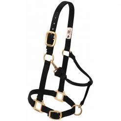 Weaver Leather Original Adjustable Nylon Horse Halter - Black - 1 Inch Yearling - 35-7033-BK - Nylon Halters