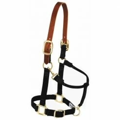 Weaver Leather Nylon Adjustable Breakaway Horse Halter - Large - Black - 35-6026-BK - Nylon Halters