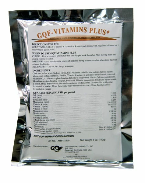 GQF Manufacturing Chick Vitamin Plus - 4 Pack 5169 - Chicken Health 5 GQF Manufacturing Chick Vitamin Plus - 4 Pack 5169 - Chicken Health - Image 3