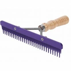Weaver Leather Livestock Fluffer Comb with Wood Handle and Replaceable Purple Plastic Blade - 69-6051-PU - Grooming Tools
