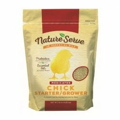 NatureServe Medicated Chick Starter/Grower with Essential Oils, 10 lb. Bag - Chicken Feed