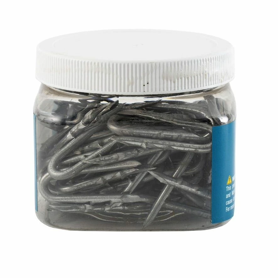 Bekaert 1.75" 8 Gauge Double Barbed Staples, 75 Count Tub - 654318 - Fencing 4 Bekaert 1.75" 8 Gauge Double Barbed Staples, 75 Count Tub - 654318 - Fencing - Image 2