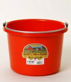 Various Brands Miller Mfg. Little Giant Plastic Bucket, 8 Quart - P8RED - Livestock Supplies