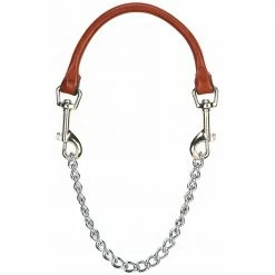 Weaver Leather Livestock Leather and Chain Goat Collar - Chestnut - 80-1011-24 - Goat Collars & Leads