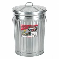 Behrens Galvanized Steel Garbage Can with Lid, 20 Gallon - 1211 - Trash Barrels