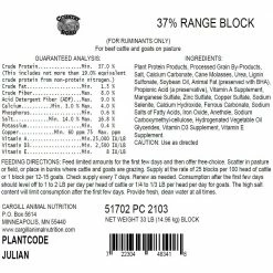 Country Road 37% Range Cattle Block, 33 lb. Block - Mineral