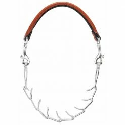 Weaver Leather Livestock Leather and Pronged Chain Goat Collar - Chestnut - 80-1015-24 - Goat Collars & Leads