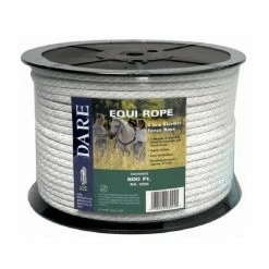 Dare Products 6mm. x 600' White Equi Rope Electric Fence Rope - 3094 - Electric Fencing