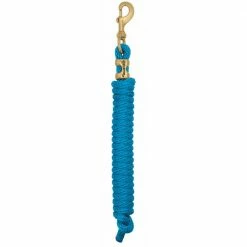 Weaver Leather Poly Lead Rope with a Solid Brass 225 Snap - Hurricane Blue - 35-2100-S29 - Leads, Lunge Lines & Whips
