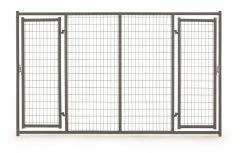Tarter Heavy Duty Dog Kennel-Front 2 Door - Panel Only - 6 Foot x 10 Foot - Gray - DKF2DHDG - Elite Dog Kennel