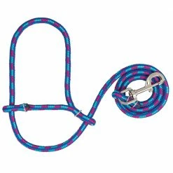 Weaver Leather Livestock Poly Rope Sheep Halter with Snap - Hurricane Blue/Royal Blue/Rose - 35-7845-K34 - Sheep Halters & Accessories