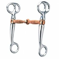 Weaver Leather Tom Thumb Snaffle Bit with 5 Inch Copper Plated Mouth - Chrome Plated - CA-3850 - Bits & Curb Straps