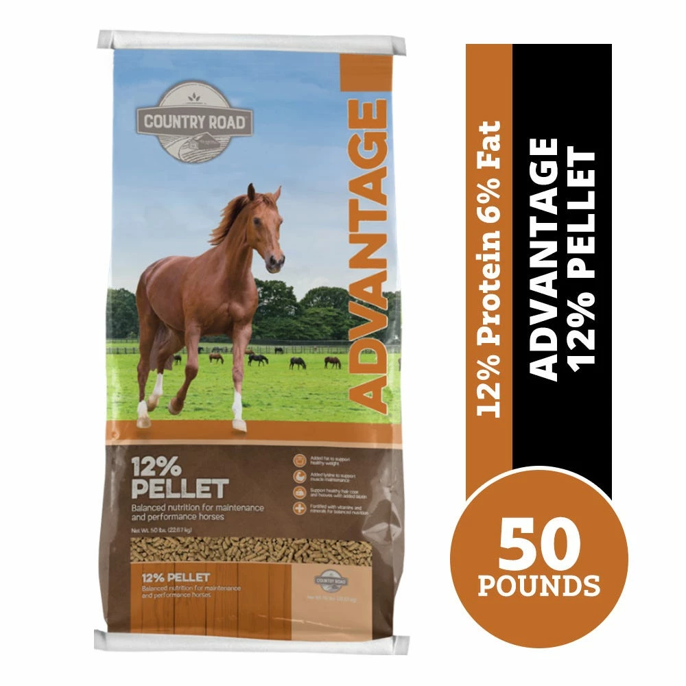 Country Road Advantage 12% Pellet Feed, 50 lb. Bag - Horse Feed 3 Country Road Advantage 12% Pellet Feed, 50 lb. Bag - Horse Feed