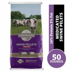 Country Road Medicated Swine Feed Pellets, 50 lb. Bag - Pig Feed
