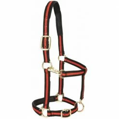 Weaver Leather Padded Adjustable Chin and Throat Snap Halter - Red - 1 Inch - 35-7735-RD - Nylon Halters