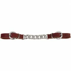 Weaver Leather Latigo Leather 4-1/2 Inch Single Flat Link Chain Curb Strap - 30-1366 - Bits & Curb Straps