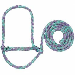 Weaver Leather Livestock Poly Rope Sheep Halter - Gray/Lavender/Mint - 35-7840-S20 - Sheep Halters & Accessories