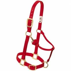 Weaver Leather Original Adjustable Nylon Horse Halter - Weanling/Pony - Red - 35-1032-RD - Nylon Halters