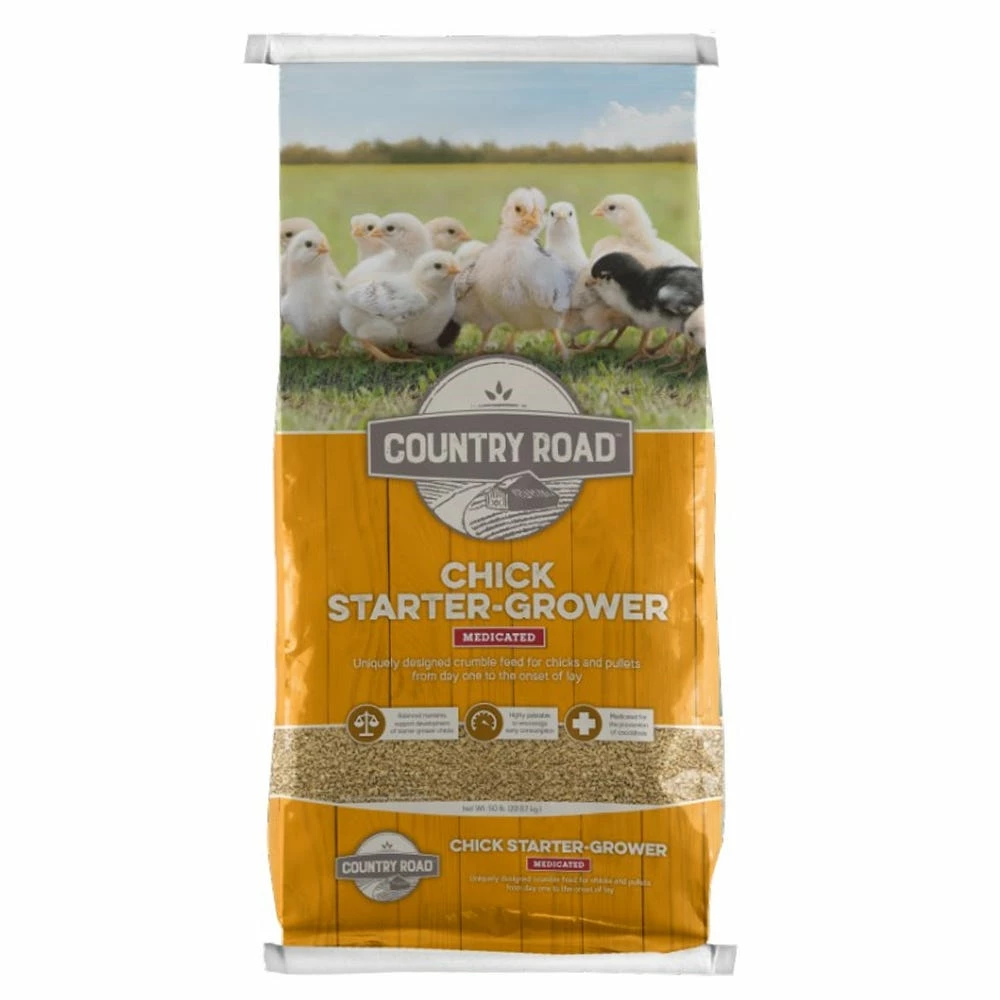Country Road Chick Starter-Grower Medicated, 50 lb. Bag - Chicken Feed 4 Country Road Chick Starter-Grower Medicated, 50 lb. Bag - Chicken Feed - Image 2