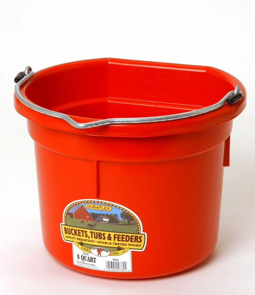 Various Brands 8 Quart Red Flat Back Bucket - Livestock Supplies 4 Various Brands 8 Quart Red Flat Back Bucket - Livestock Supplies - Image 2