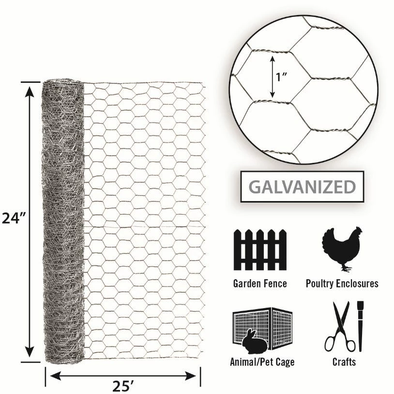 Garden Craft 24" x 25' Chicken Wire with 1" Openings - 162425 - Fence and Wire 4 Garden Craft 24" x 25' Chicken Wire with 1" Openings - 162425 - Fence and Wire - Image 2
