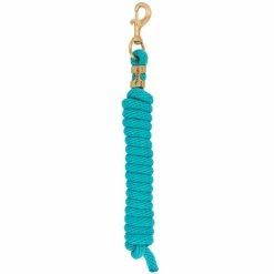 Weaver Leather Poly Lead Rope with Solid Brass 225 Snap - Turquoise - 35-2100-S40 - Leads, Lunge Lines & Whips