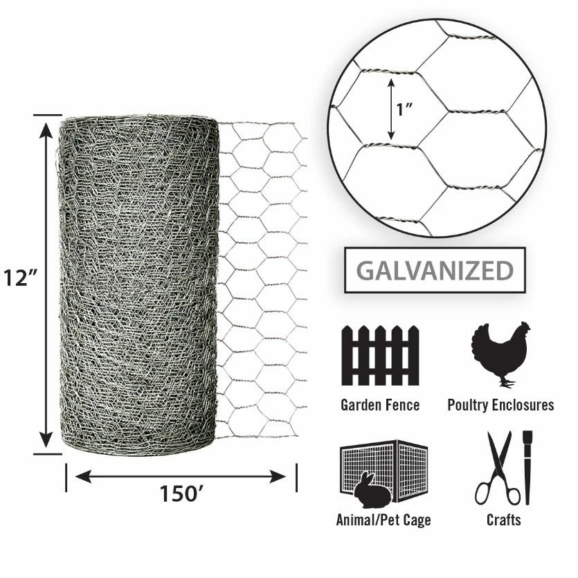 Garden Craft 12" x 150' Chicken Wire with 1" Openings - 161215 - Fence and Wire 4 Garden Craft 12" x 150' Chicken Wire with 1" Openings - 161215 - Fence and Wire - Image 2