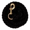 Weaver Leather Solid Color Cotton Lead Rope with Solid Brass 225 Snap - Black - 35-1910-BK - Leads, Lunge Lines & Whips