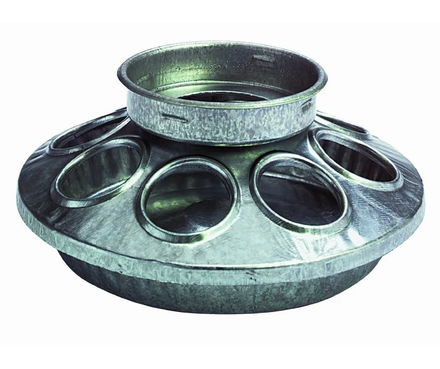 Miller Mfg. Round 1 Quart Jar Galvanized Feeder Set for Chicken - 9810 - Livestock Supplies - Image 3