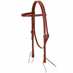 Weaver Leather Latigo Leather Browband Headstall - 10-0092 - Headstalls & Bridles