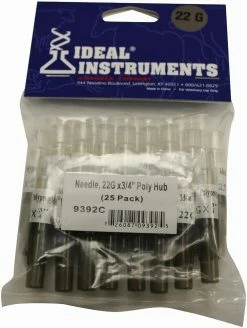 Ideal Instruments 22 gauge x 3/4" Polypropylene Hub Needle - 25 Pack 9392 - Livestock Health