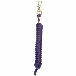 Weaver Leather Poly Lead Rope with a Solid Brass 225 Snap - Purple - 35-2100-S12 - Leads, Lunge Lines & Whips