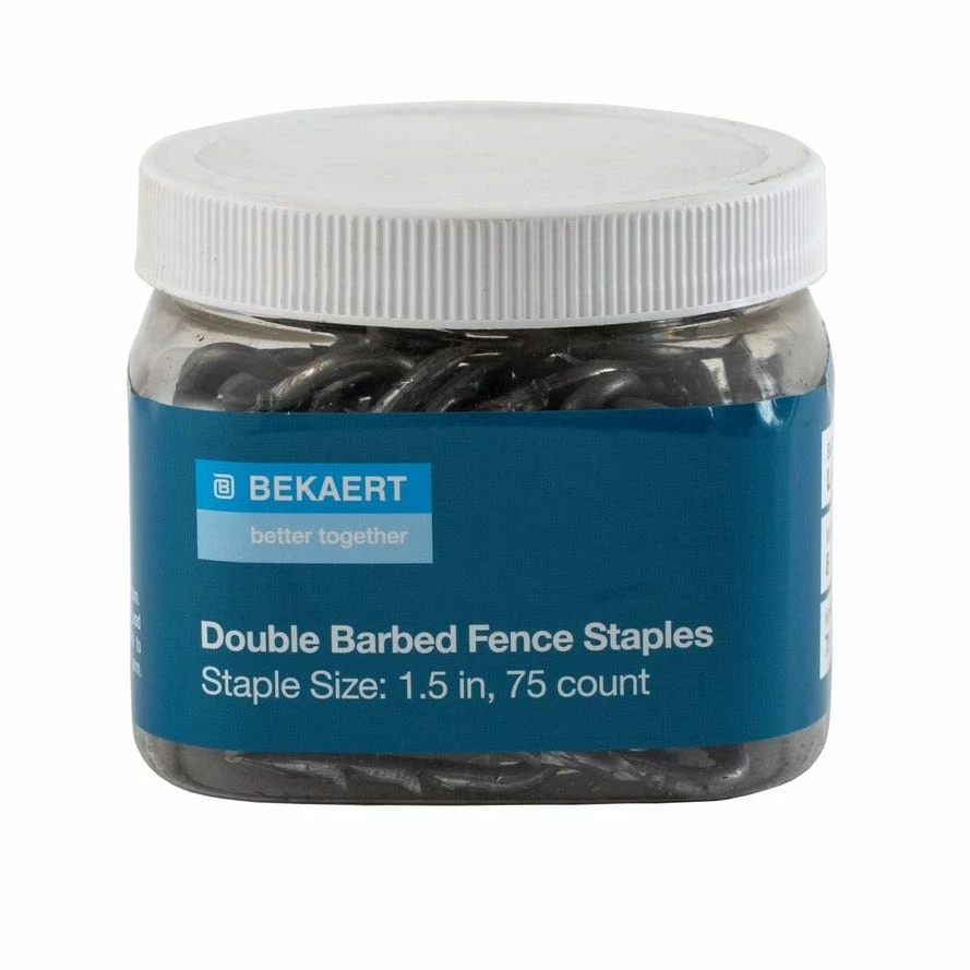 Bekaert 1.5" 8g Double Barbed Staples, 75 Count Tub - 654317 - Fencing 5 Bekaert 1.5" 8g Double Barbed Staples, 75 Count Tub - 654317 - Fencing - Image 3