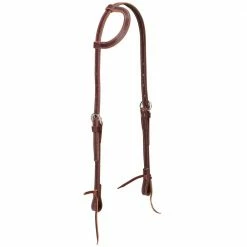 Weaver Leather Latigo Leather Flat Sliding Ear Headstall - 10-0093 - Headstalls & Bridles