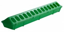 Miller Mfg. Plastic Ground Poultry Chicken Feeder Flip-Top - Lime Green 82 - 820LIMEGREEN - Chicken Feeders