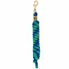 Weaver Leather Poly Lead Rope with Solid Brass 225 Snap - Blue/Turquoise/Green - 35-2100-B23 - Leads, Lunge Lines & Whips -Livestock Online Store cf0335da83a33b2a6b61442f137acd1c797ec76e 675200035 675200035 image 35 2100 b23