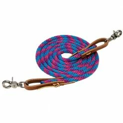 Weaver Leather Poly Roper Rein - Hurricane Blue/Pink Fusion/Purple Jazz - 5/8 Inch x 8 Foot - 35-2026-B16 - Livestock Supplies