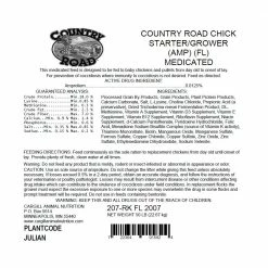 Country Road Chick Starter-Grower Medicated, 50 lb. Bag - Chicken Feed