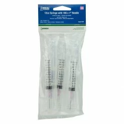 Ideal 12cc Syringe with 18G x 1 inch Needle 3 pk 9187 - Livestock Health