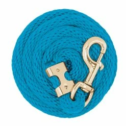 Weaver Leather Value Lead Rope with Brass Plated 225 Snap - Hurricane Blue - 35-2155-S29 - Leads, Lunge Lines & Whips