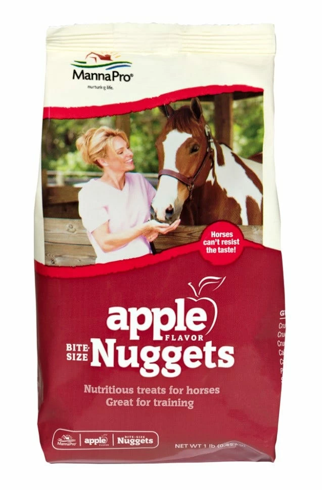 MannaPro Manna Pro Bite Size Apple Nuggets for Horses, 1 lb. Bag - Supplements