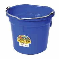 Little Giant DuraFlex Flat Back Bucket - Blue, 20 Quart - P20FBBLUE - Livestock Supplies