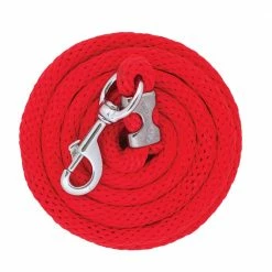 Weaver Leather Poly Lead Rope with Chrome Brass Snap - Red - 35-2101-S2 - Leads, Lunge Lines & Whips