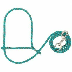 Weaver Leather Livestock Rope Sheep Halter - 1/4 Inch Diameter - Turquoise/Orange/Gray - 35-7847-K36 - Sheep Halters & Accessories