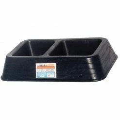 Tuff Stuff Feed Dish Black 2 Hole Large - Small Animal Equipment