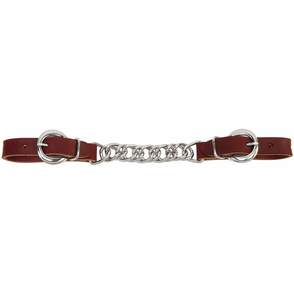 Weaver Leather Latigo Leather 4-1/2 Inch Single Flat Link Chain Curb Strap - 30-1366 - Bits & Curb Straps 4 Weaver Leather Latigo Leather 4-1/2 Inch Single Flat Link Chain Curb Strap - 30-1366 - Bits & Curb Straps - Image 2